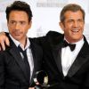 Robert Downey Jr. et son ami Mel Gibson, le 14 octobre 2011 à Beverly Hills, Californie.