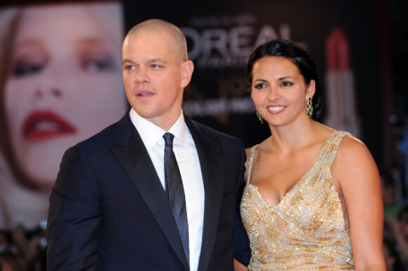Matt Damon et sa femme Luciana Barroso, le 3 septembre 2011 au festival de Venise.