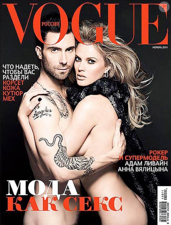 Adam Levine et sa compagne Anna Vyalitsina en couverture de Vogue. En octobre 2011, le chanteur se signale en s'en prenant à Fox News.