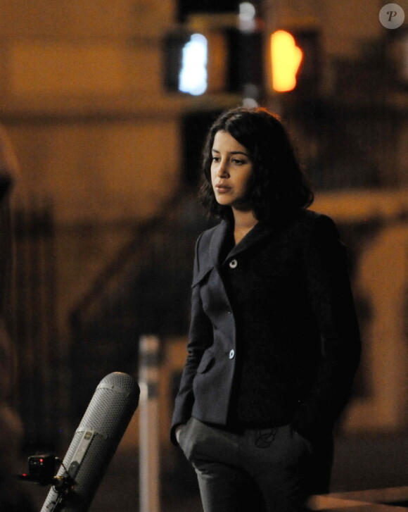 Leïla Bekhti sur le tournage de Nous York, à New York, en octobre 2011.