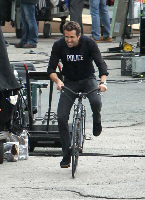Ryan Reynolds sur le tournage de R.I.P.D à Boston, le 22 octobre 2011.