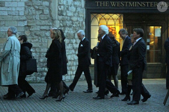 Messe en l'honneur de Josephine Hart, Lady Saatchi, en l'abbaye de Westminster, à Londres, le 24 octobre 2011.