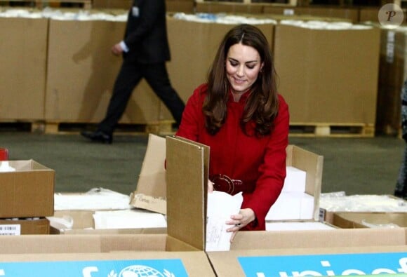 Le prince William et son épouse la duchesse Catherine étaient le 2 novembre 2011 à Copenhague, au Danemark, pour visiter en compagnie du prince Frederik et de la princesse Mary le centre d'approvisionnement de l'UNICEF et apporter leur soutien dans la lutte contre la famine dans la Corne de l'Afrique.