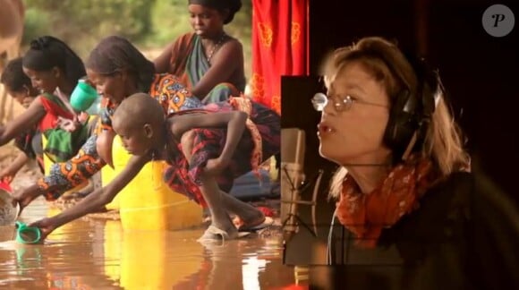 Jane Birkin dans le clip Des Ricochets, 60 artistes pour l'Unicef, octobre 2011.