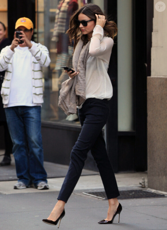 Le top model australien Miranda Kerr a laissé le petit Flynn à son père pour sortir seule. New York, le 3 novembre 2011.