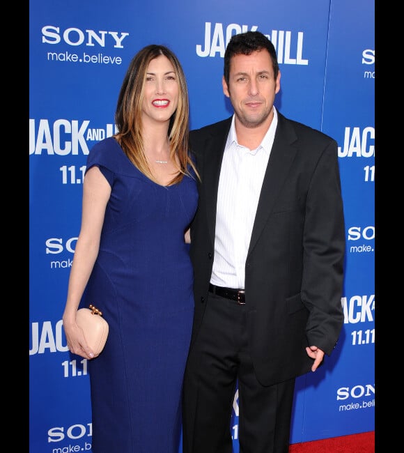 Adam Sandler et sa femme Jackie le 6 novembre à Los Angeles pour présenter Jack et Julie.