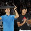 Roger Federer et Jo-Wilfried Tsonga le 13 novembre lors de la finale du Masters 1000 de Paris Bercy