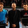 Roger Federer, Tony Parker et Jo-Wilfried Tsonga le 13 novembre lors de la finale du Masters 1000 de Paris Bercy