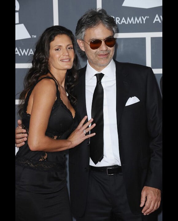 Andrea Bocelli et sa compagne Veronica Berti en janvier 2010 à Los Angeles