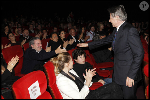 Roman Polanski et sa femme Emmanuelle Seigner à l'avant-première de Carnage à Paris, le 20 novembre 2011.