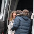 Benjamin Castaldi, sa future femme Vanessa et leurs invités à l'arrivée à l'aéroport de Copenhague le mercredi 23 novembre 2011