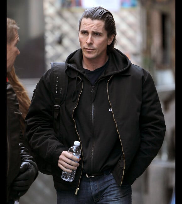 Christian Bale sur le tournage de The Dark Knight Rises le 5 novembre 2011 à New York.