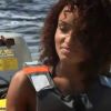 Miss Mayotte à bord d'un bateau rapide à Cancun au Mexique en novembre 2011