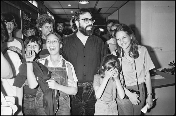 Francis Ford Coppola et ses enfants Roman, Mary et Sofia à Cannes en 1979.