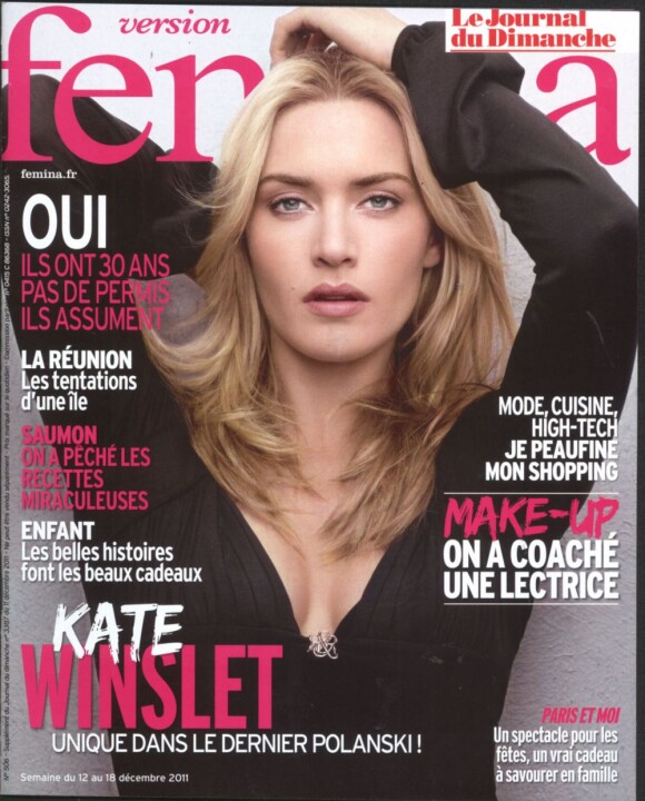Kate Winslet en couverture du magazine Version Femina, supplément du Jounal du dimanche du 11 décembre 2011