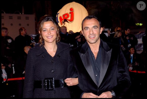 Sandrine Quétier et Nikos Aliagas en janvier 2007 à Cannes pour les NRJ Music Awards