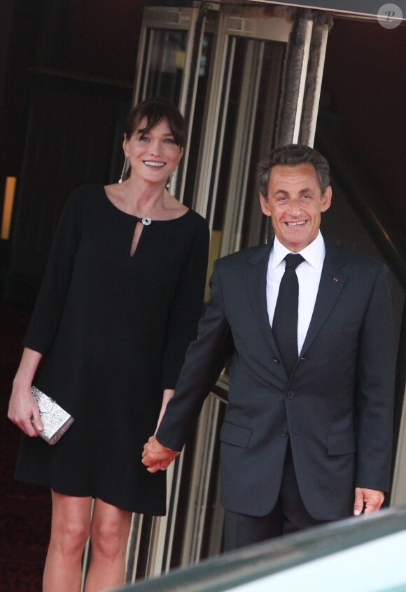 Carla Bruni et son mari Nicolas Sarkozy lors du sommet du G8, à Deauville, en mai 2011.
