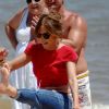 Jennifer Lopez sur le tournage de son émission Q'Viva : The Chosen, à Montevideo le 8 décembre 2011