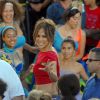 Jennifer Lopez sur le tournage de son émission Q'Viva : The Chosen, à Montevideo le 8 décembre 2011