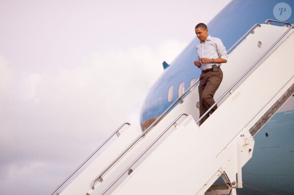 Barack Obama  à son arrivée à Hawaï
