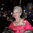 La reine Margrethe II de Danemark arrive à Amalienborg pour la première réception du Nouvel An, à Copenhague, le 1er janvier 2012.
