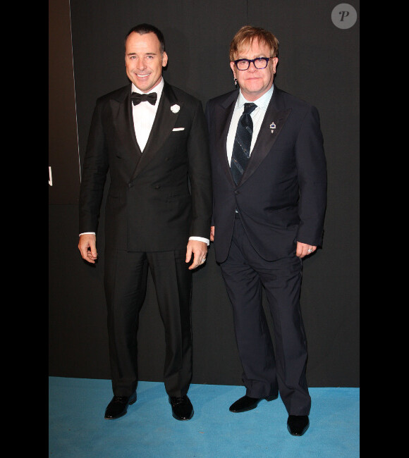Elton John et David Furnish à Londres le 29 octobre 2011