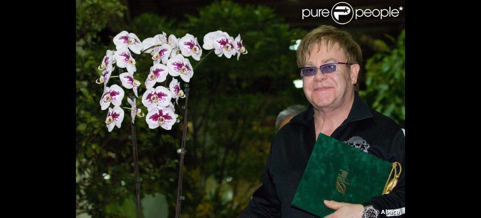 Elton John à Singapour en novembre 2011 