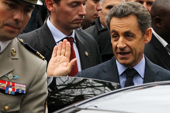 Nicolas Sarkozy à la préfecture de Lille où il a présenté ses voeux à la fonction publique, le 12 janvier 2012.