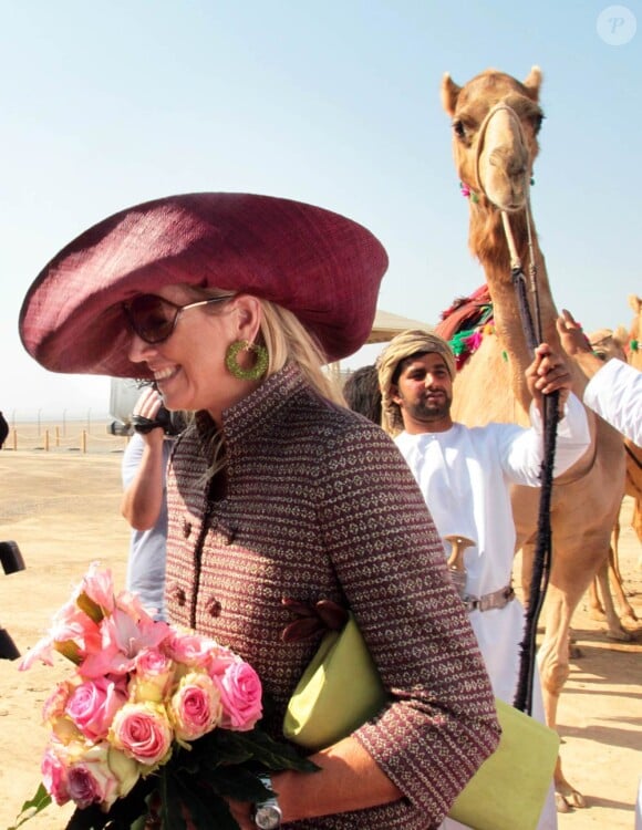 La princesse Maxima des  Pays-Bas en visite à la forteresse de Nakhal le 11 janvier 2012, lors de leur visite officielle de trois jours au sultanat  d'Oman.