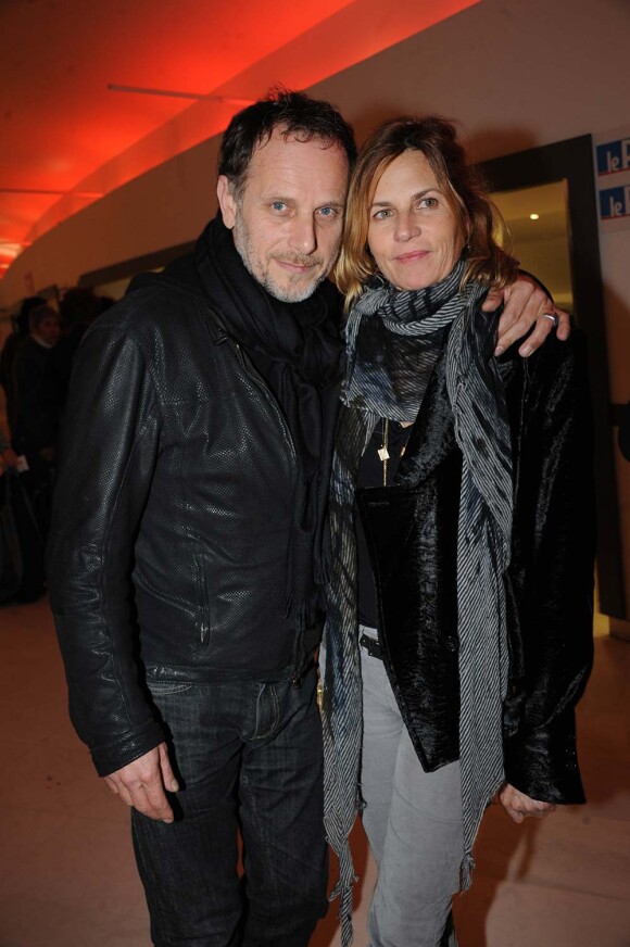 Charles Berling et Virginie Couperet au concert de Julien Clerc au Palais des Congrès de Paris, le 13 janvier 2012.