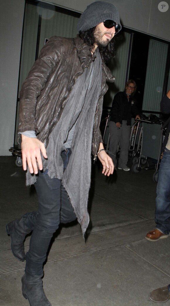 Retour de Russell Brand à Los Angeles, le 13 janvier 2012.