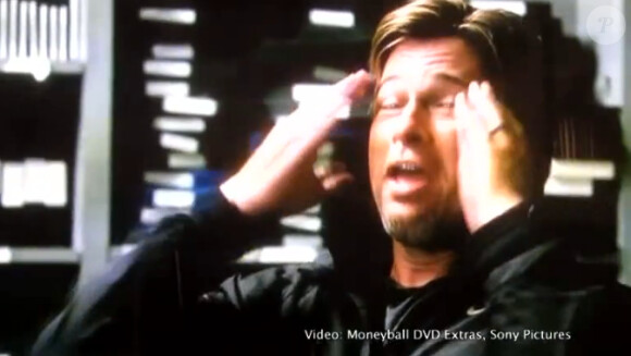 Brad Pitt dans le making of de Moneyball