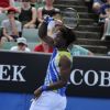 Gaël Monfils le 17 janvier à Melbourne lors de son premier tour victorieux à l'Open d'Australie face à Marinko Matosevic (7-6 [5], 6-3, 6-3)