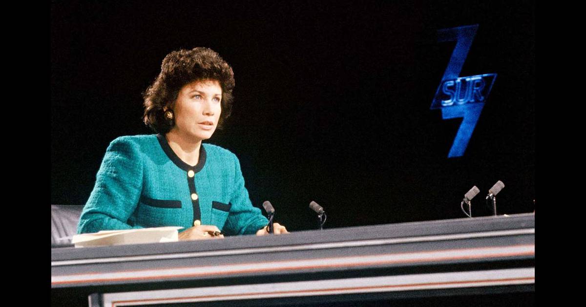 Anne Sinclair à la grande période Sept sur Sept, sur TF1, le 6 novembre
