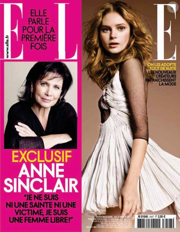 Anne Sinclair en couvertue de ELLE magazine, en kiosques le 19 janvier 2011.