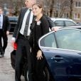 La princesse Victoria de Suède s'est déplacée au centre pédiatrique Astrid Lindgren de l'hôpital universitaire Karolinska, à Solna, le 19 janvier 2012. A moins de deux mois d'accoucher de son premier enfant.