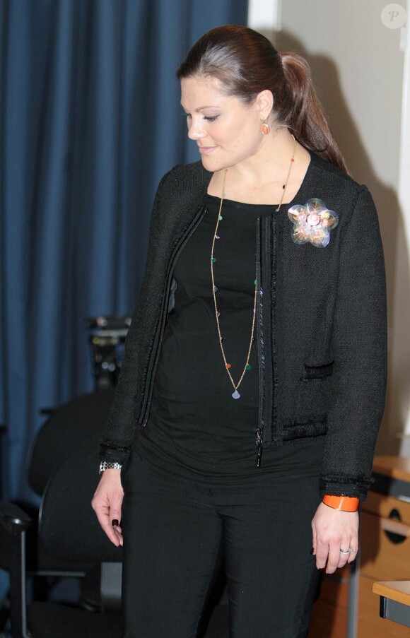La princesse Victoria de Suède au centre Astrid Lindgren de l'hôpital Karolinska de Solna, le 19 janvier 2012.