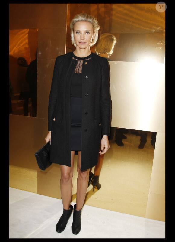 L'actrice Cameron Diaz au défilé Atelier Versace printemps-été 2012 à Paris, le 23 janvier 2012.