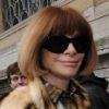 Anna Wintour se rend au défilé Atelier Versace à l'École Nationale des Beaux-Arts de Paris, le 23 janvier 2012.