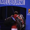 Roger Federer le 26 janvier 2012 à Melbourne lors de sa demi-finale perdue face à Rafael Nadal lors de l'Open d'Australie