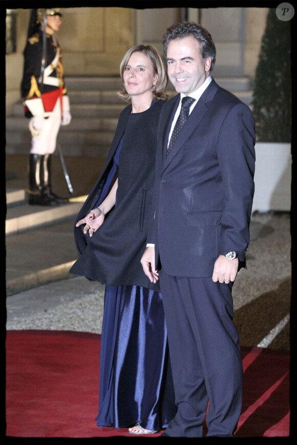 Luc Chatel et son épouse Astrid, à l'Élysée, le 4 novembre 2010.