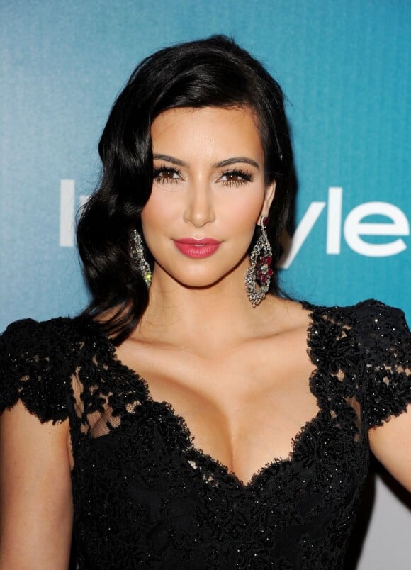 Kim Kardashian à Los Angeles lors de l'after-party des Golden Globes. Le 15 janvier 2012.