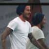 David Beckham assiste au cours de karaté de son fils Cruz, à Los Angeles, le 6 février 2012