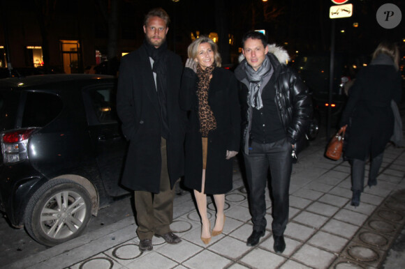 Arnaud Lemaire, Claire Chazal et Marc-Olivier Fogiel lors de la soirée TV Magazine fête ses 25 ans, au Plaza Athénée, le 8 février 2012. 