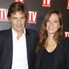 Guy Lagache et sa femme Émilie lors de la soirée TV Magazine fête ses 25 ans, au Plaza Athénée, le 8 février 2012.