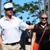 Fergie et son homme Josh Duhamel sur le terrain de golf, à Los Angeles, le 8 février 2012
