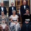 De g. à d. : la princesse Raghnild et son époux Erling Sven Lorentzen, la princesse Astrid et son mari Johan Martin Ferner, le roi Harald et la reine Sonja.
La princesse Astrid de Norvège, soeur du roi Harald V et cousine de la reine Elizabeth II, célébrait le 12 février 2012 sn 80e anniversaire au palais royal à Oslo.