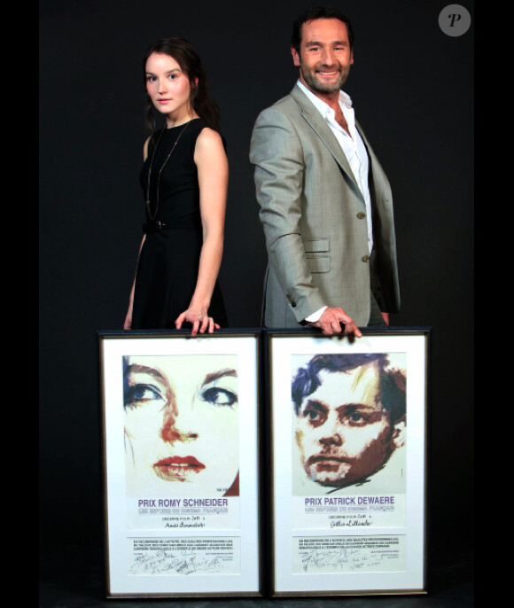Anaïs Demoustier et Gilles Lellouche et leurs prix Romy-Schneider et Patrick Dewaere en 2011