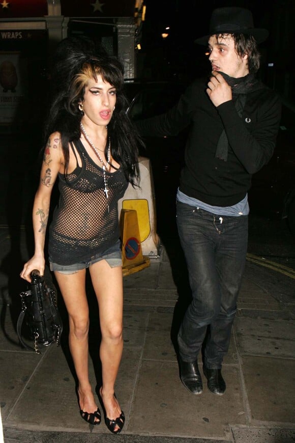 Pete Doherty et Amy Winehouse à Londres, le 14 mars 2008.
