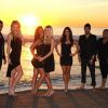 Kamel, Kévin, Ayem, Caroline, Chloé, Sandra et Nicolas dans Hollywood Girls (scripted reality de NRJ 12)